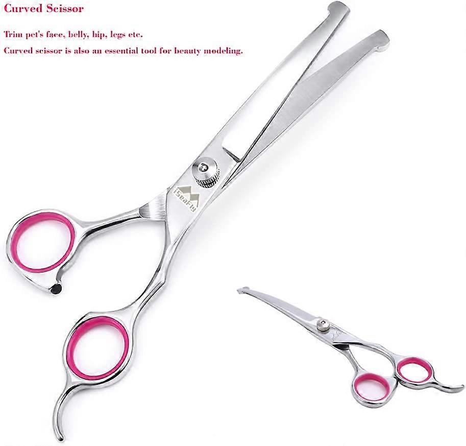 Grooming Scissors For Dogs Pet Dog Seam Scissors Curved Up And Down Scissors Sharp Edges Animal Cat Hair Scissors Barber I.805920139