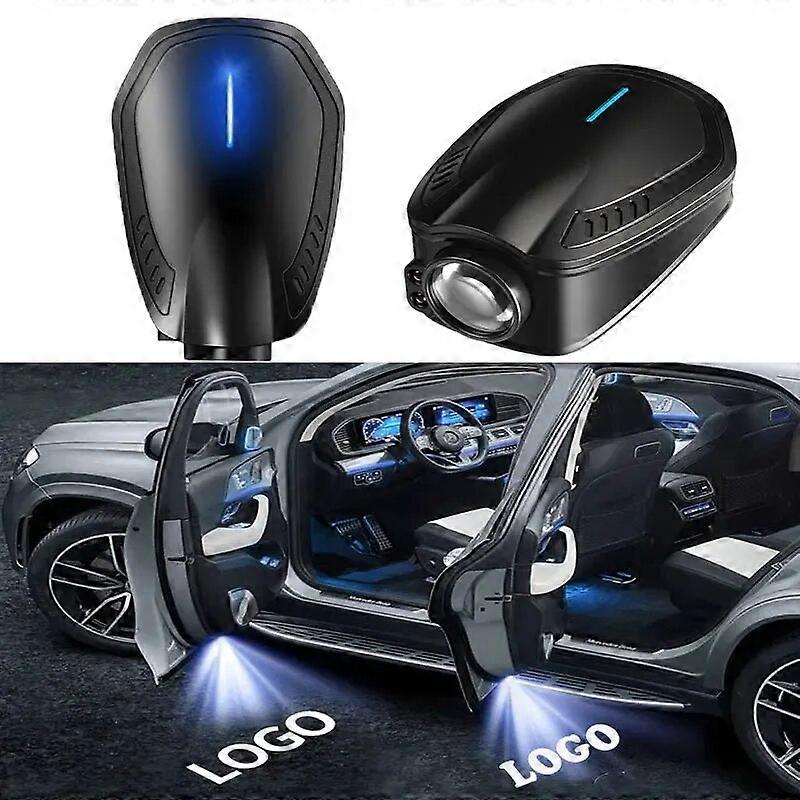 Rechargeable Led Car Door Welcome Light Wireless Car Styling Laser Projector Logo Ghost Shadow Lamp Customized Logo Support Motor Vehicle Lighting