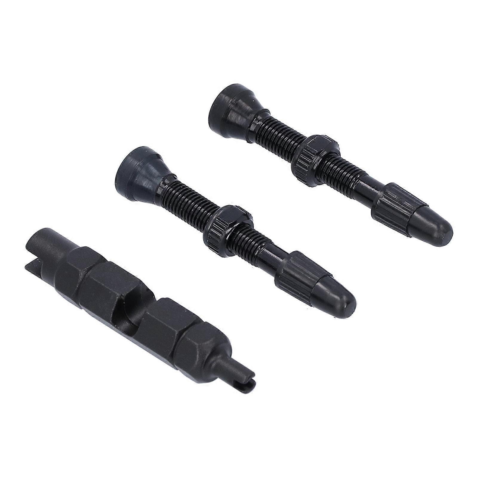 1.6in Tubeless στέλεχος βαλβίδας γαλλικού τύπου ορείχαλκος αποσπώμενος για ποδήλατα δρόμου ποδήλατα βουνούΜαύρο