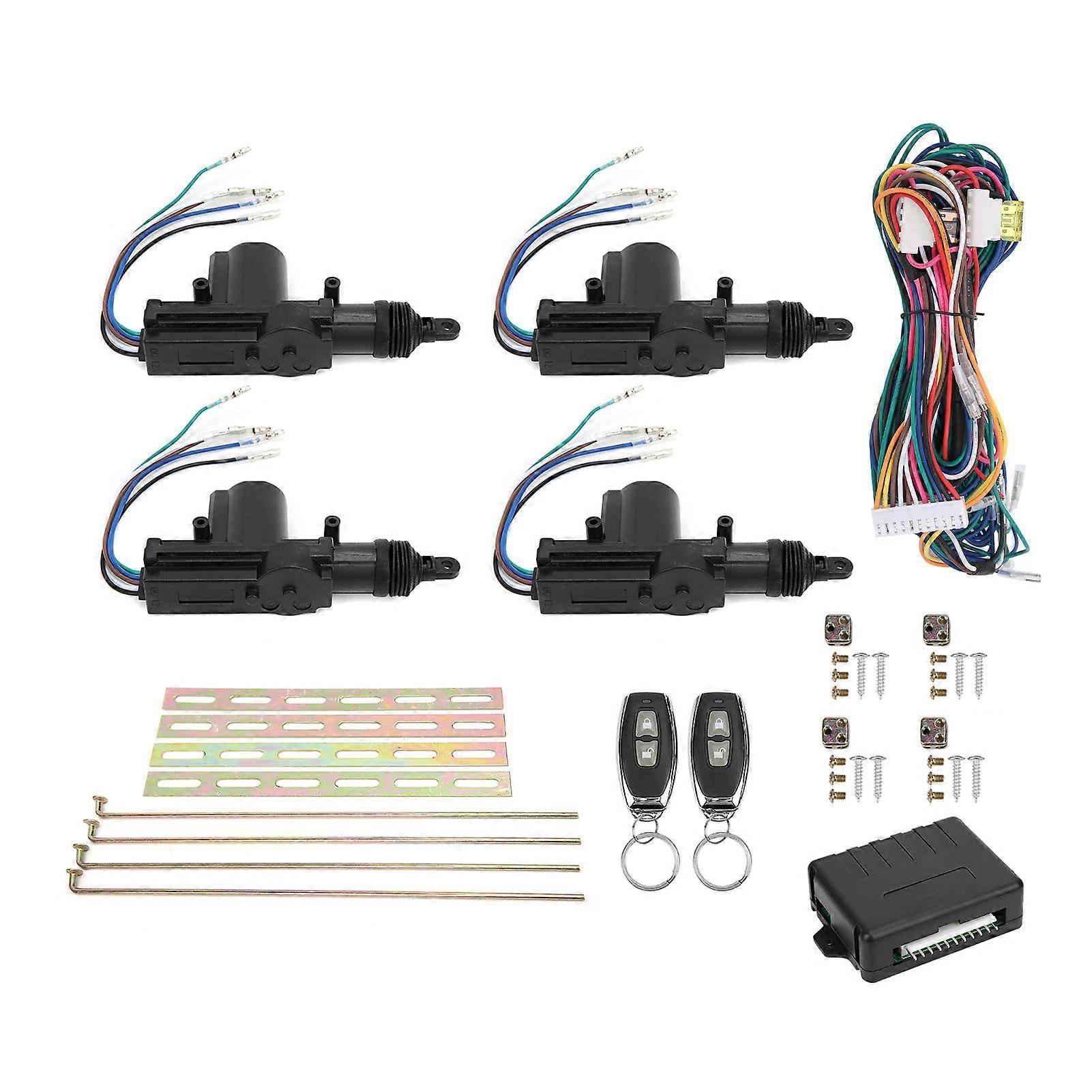 Central Lock Kit Remote Control Keyless Entry System 12V W/LED Indicator with 2 Controllers