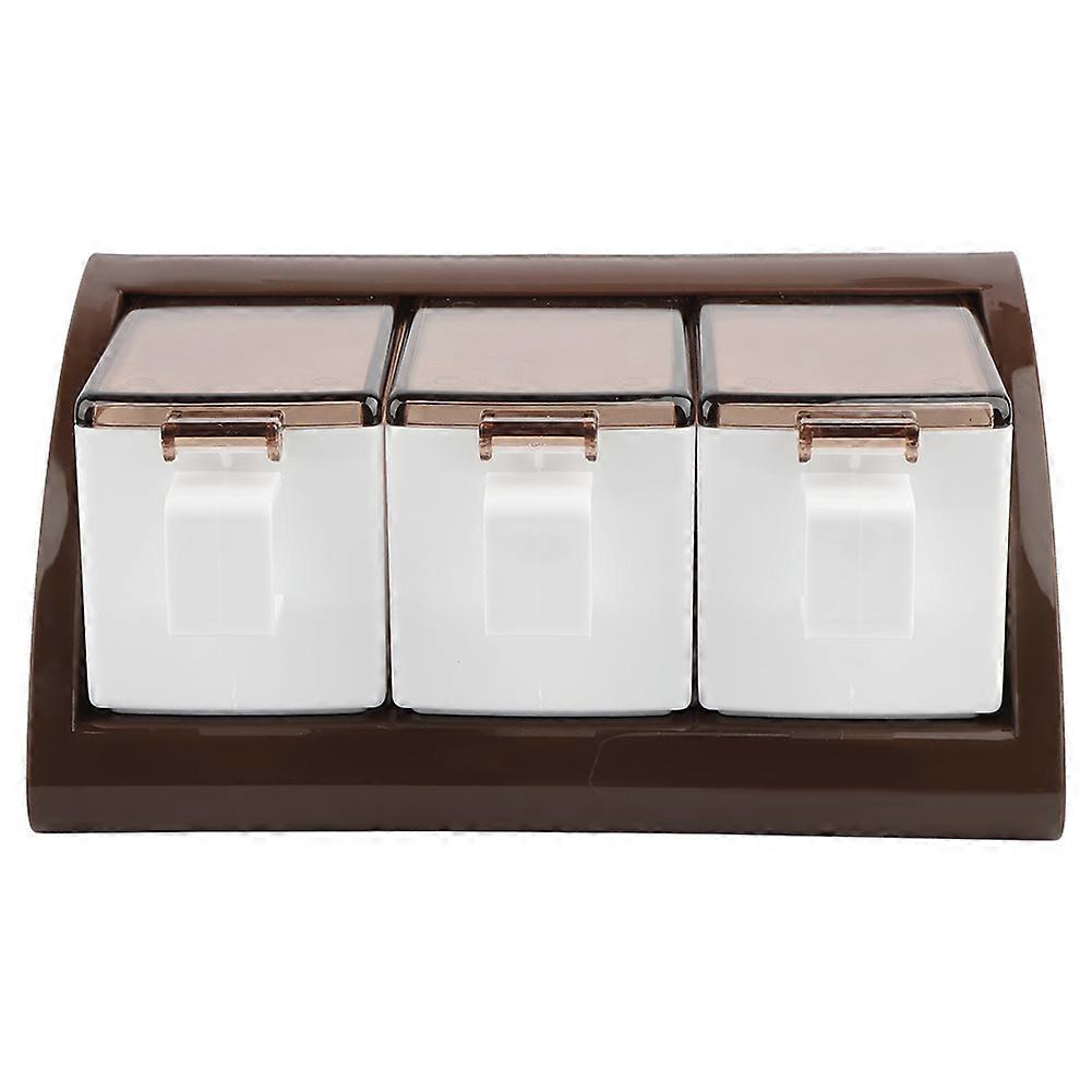 Wall Mounted Seasoning Box Spice Rack Organizer Condiment Holder Container(Coffee)