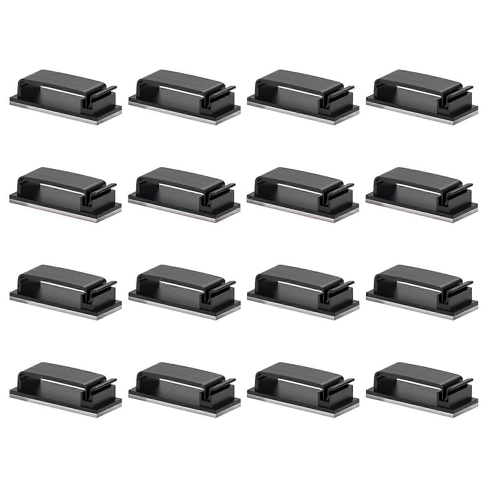 20 stücke schwarz Ethernet selbstklebend Home Office Praktischer PC-Fernseher Langlebige Verwaltung unter dem Schreibtisch Starker Kunststoff-Kabelclip