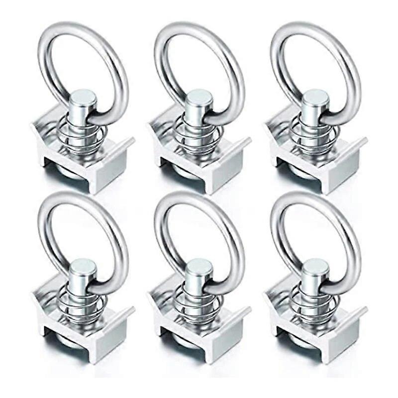 1/6/10Pcs L-Track Single Ring (Spring Loaded) Tie Down Anchors