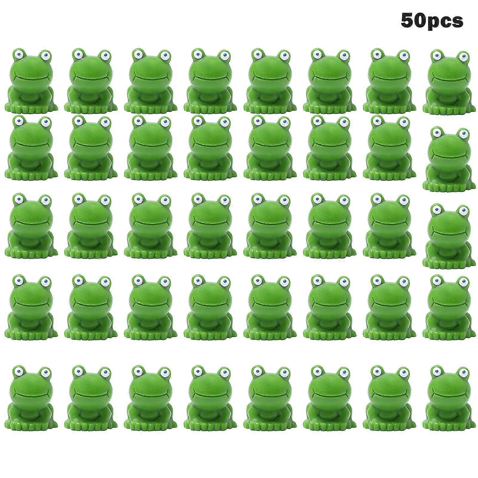 50pcs Resin Mini Realistic Bright Frog Figurines Diy Craft Cabinet Garden Decor