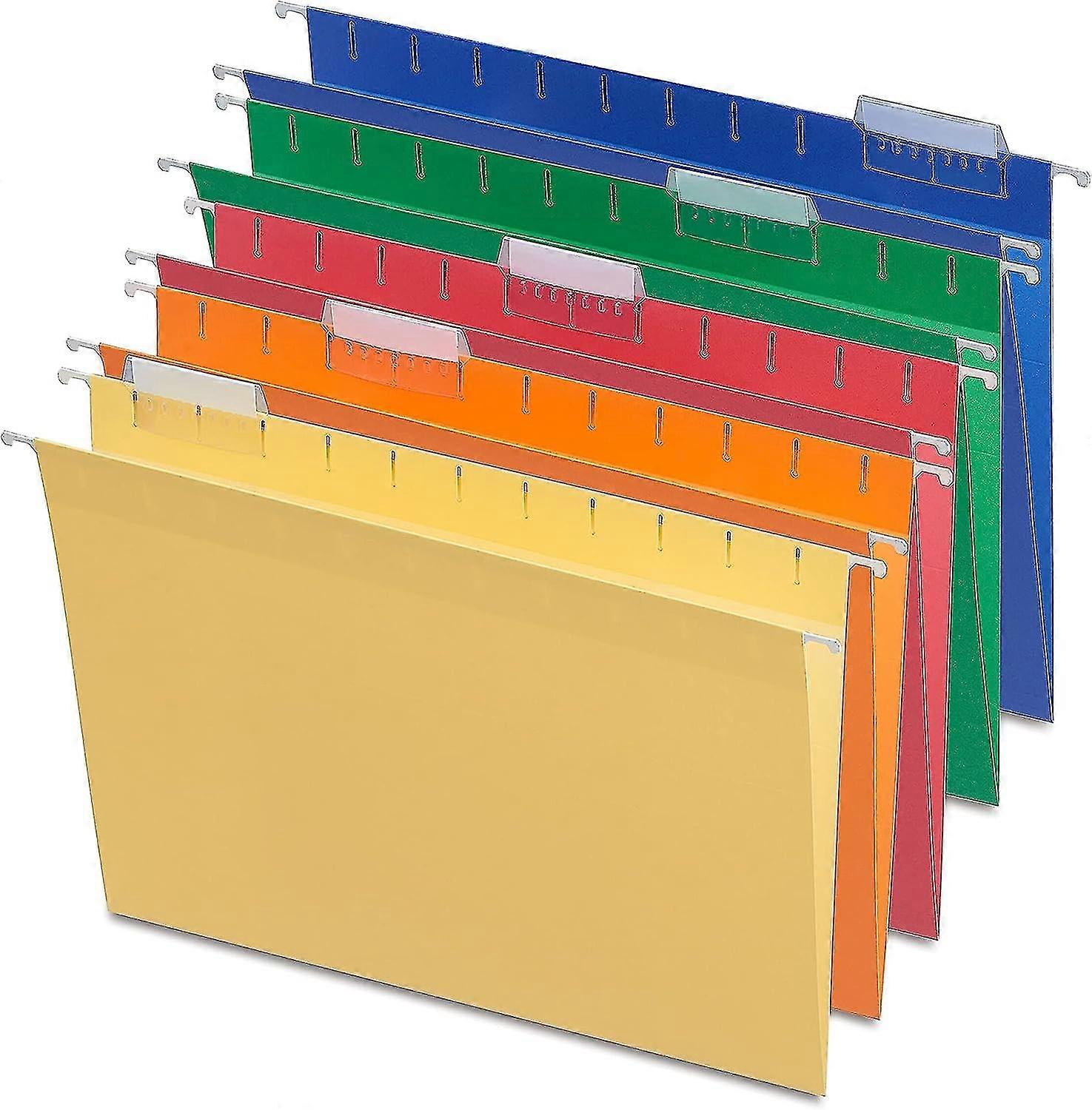 Staples Heavy Duty Hanging File Folders, 5-tab, Letter Size, Assorted Colors, 25/box