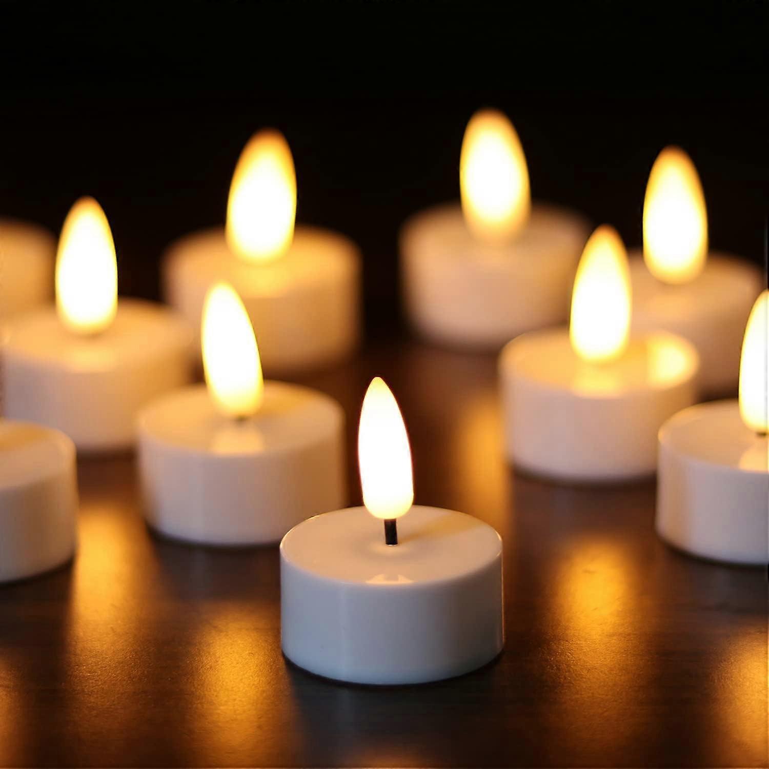12 Pcs LED Tea Light Flameless Candles Flicker with Timer for Christmas Party Festival Decor