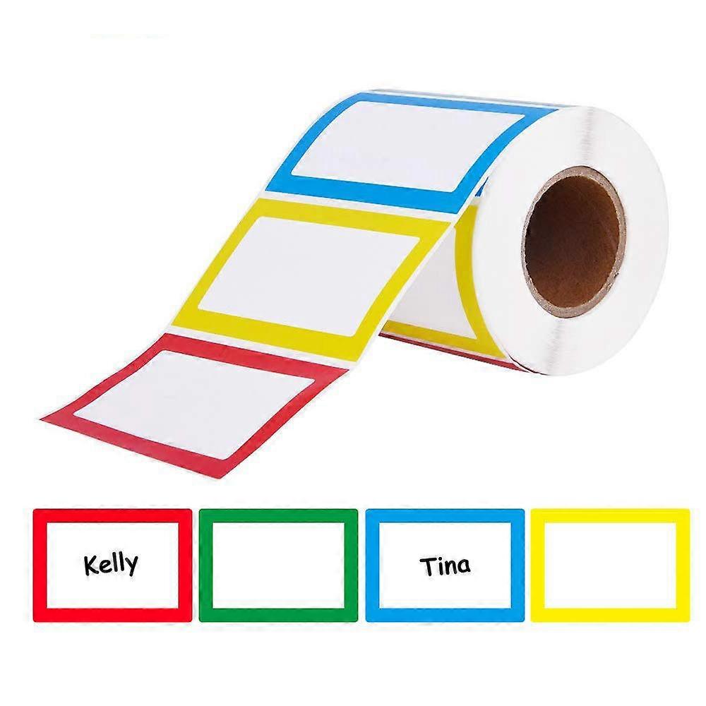 Colorful Plain Name Tag Labels - 300 Stickers - 3 1/2 X 2 1/4