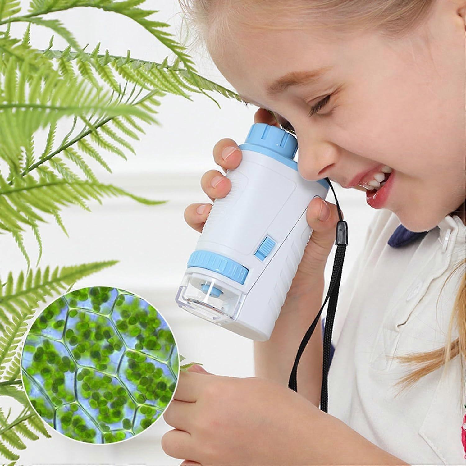 Mini Pocket Microscope for Kids, Handheld Portable Miniature Microscope Mini High-Definition Optical Microscope, Outdoor Science Nature Exploration To
