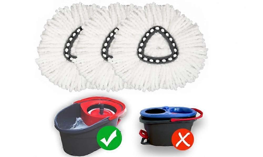 3-pack spin mop replacement heads, mop refills, compatible with O-Cedar triangle spin mops