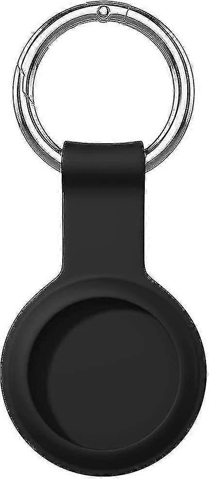 Compatible For Airtag Case Keychain ,silicone Protective Case Secure Holder With Key Ring (black)