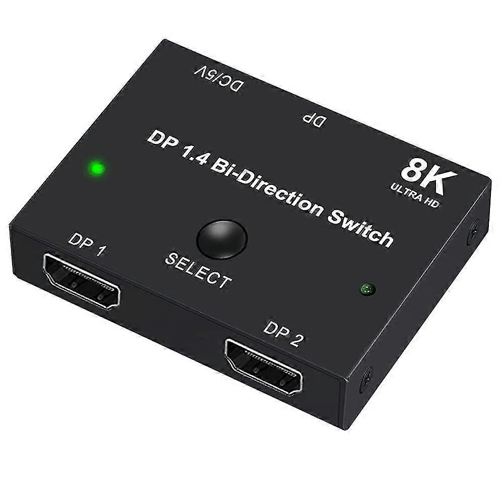 Displayport Switch 8k, Bidirectional Dp 1.4 Switch 8k @ 60hz, 4k @ 120hz, Displayport Switcher 1 To