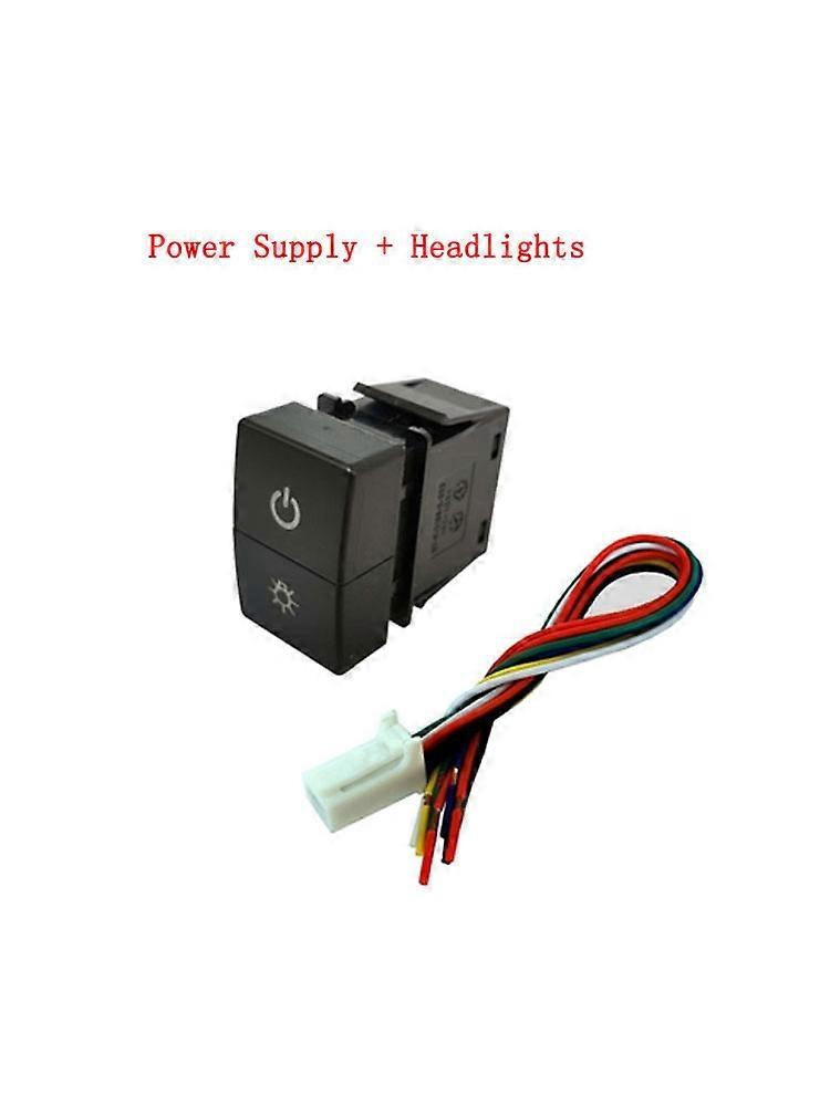 1PC 12V Car Dual LED Light Bar White/Green On-Off Push Switch Button For Honda Fit 14-20