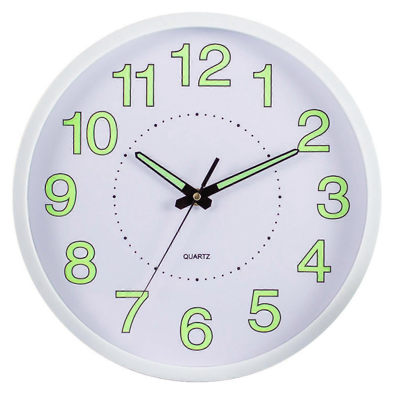 White luminous digital wall clock