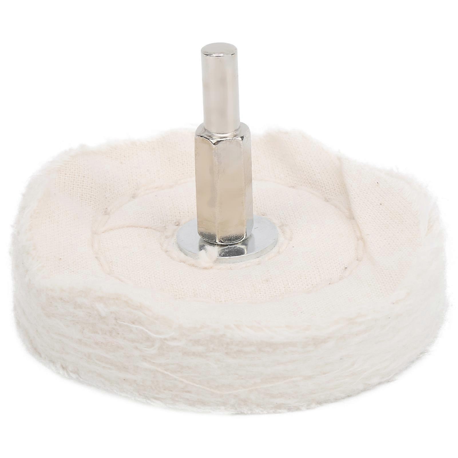 White Cloth Polishing Wheel Flat Type Cotton Mirror Surface Grinding Tools with Handle75mm