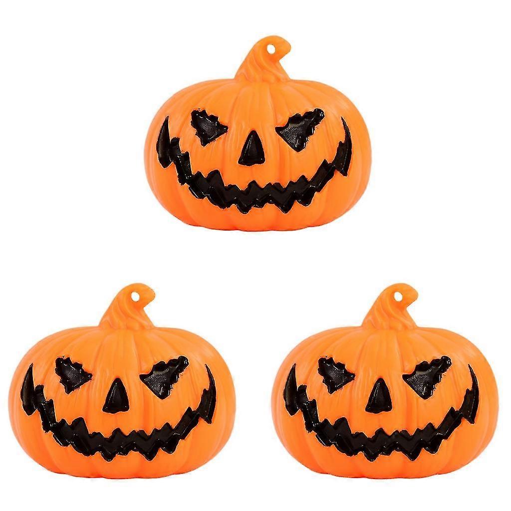 Set Of 3 Led Pumpkin Lanterns Battery Operated Halloween Decorative Lighting