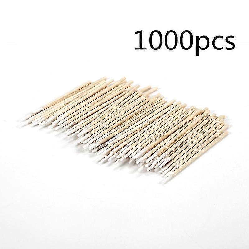 100pcs Short Wood Handle Small Pointed Tip Head Cotton Makeup Microblade Cotton Swab Sticks