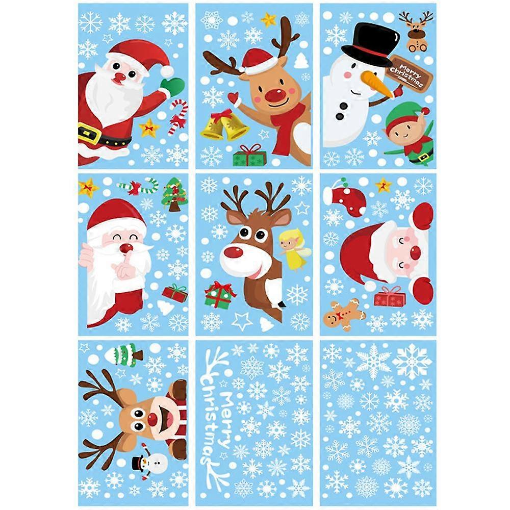 Christmas Snowflake Window Clings, Merry Christmas Window Clings for Party Decorations