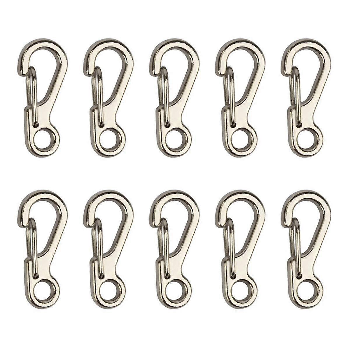 Mini Alloy Carabiner Clip Tiny Spring Snap Hook Carabiners for Backpack Keychains Accessories(Silver)