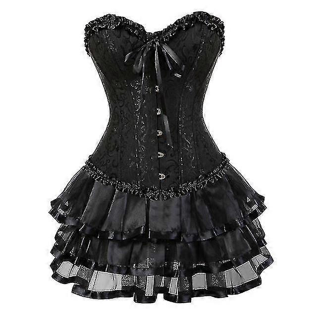 S-6xl Femmes Corsets Sexy Overbust Corset Et Jupe Ensemble Tutu Corselet Y