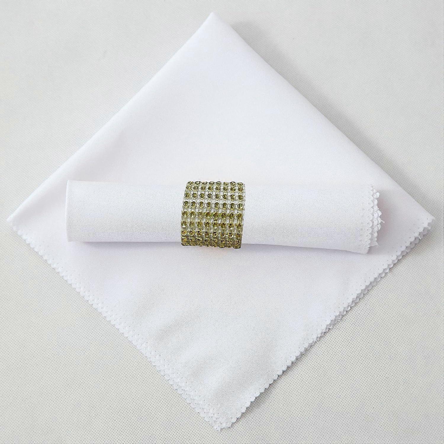 Set of 12 Napkins with Napkin Rings,Strong Polyester Table Cloth Soft Cloth Napkins Washable and Reusable for Regular Household Use