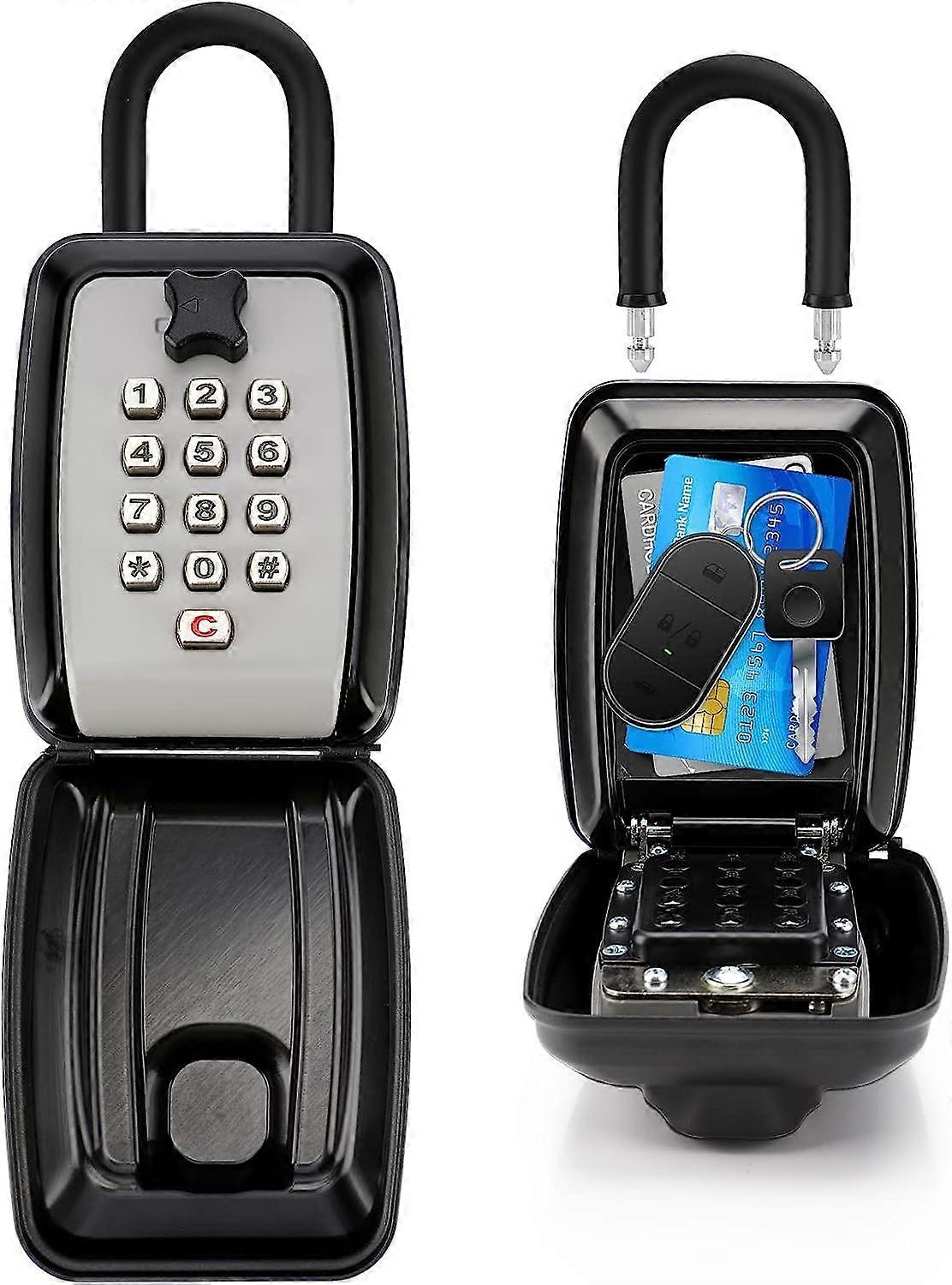 12桁のコード付き屋外セキュアキーボックスキーボックス、ハンドル付きキーボックスキー金庫防水キーボックスホームスクールオフィスファクトリーガレージ