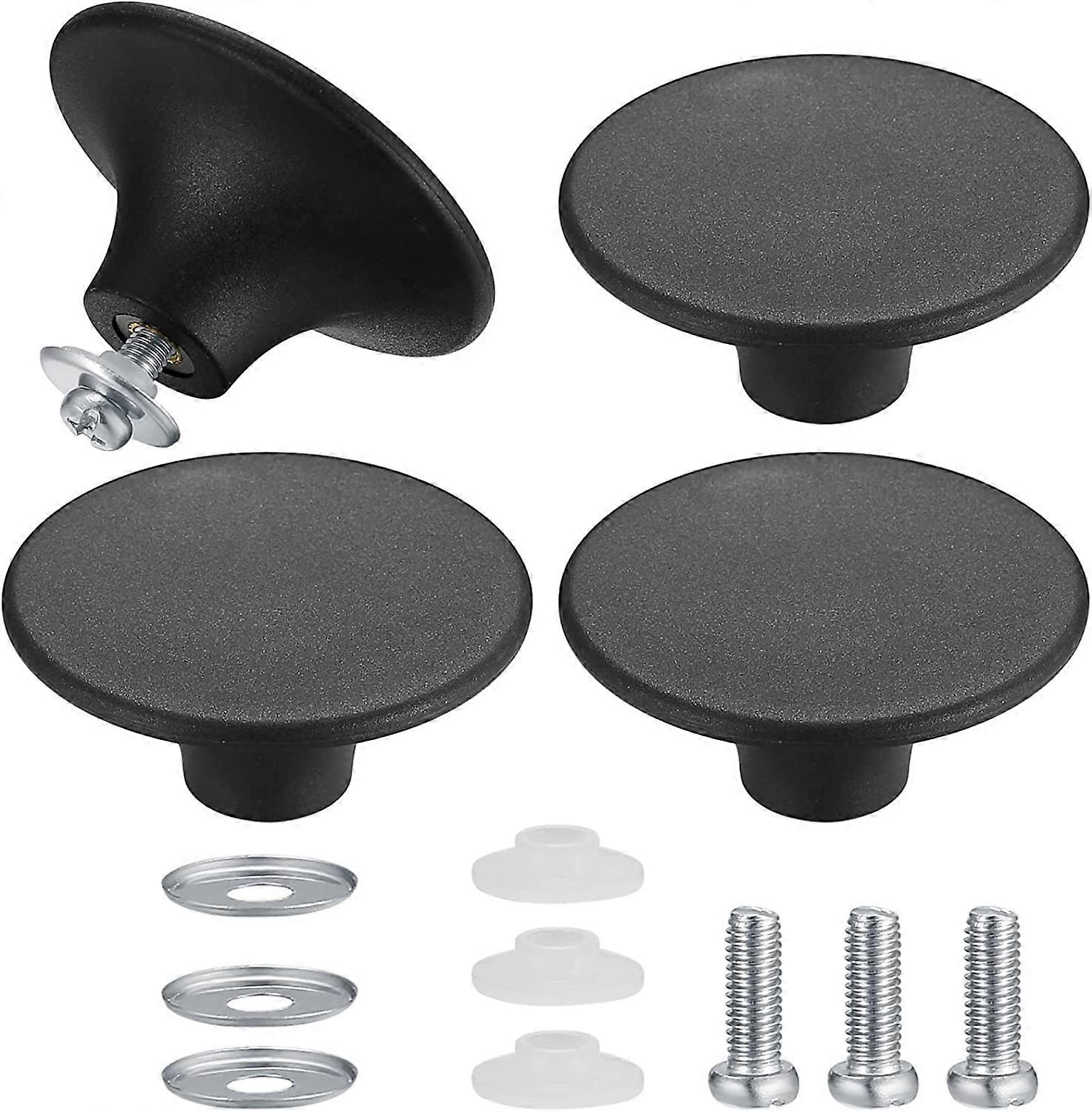 4 Pieces Pot Lid Knobs, Pot Lid Knobs, Heavy Duty Stainless Steel Universal Kitchen Pan Handle - Black