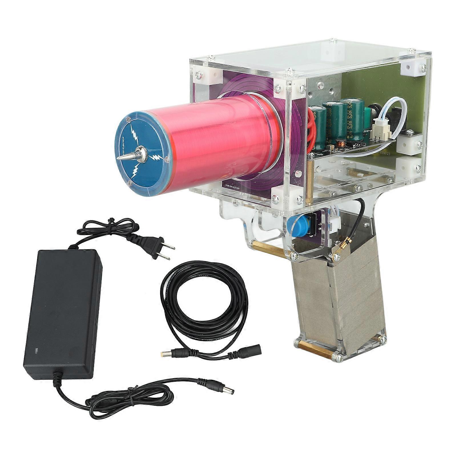Tesla Coil Shooting Tool Handheld Portable Arc Generator Artificial Lightning DIY Scientific Experiment Toy US Plug 100240V
