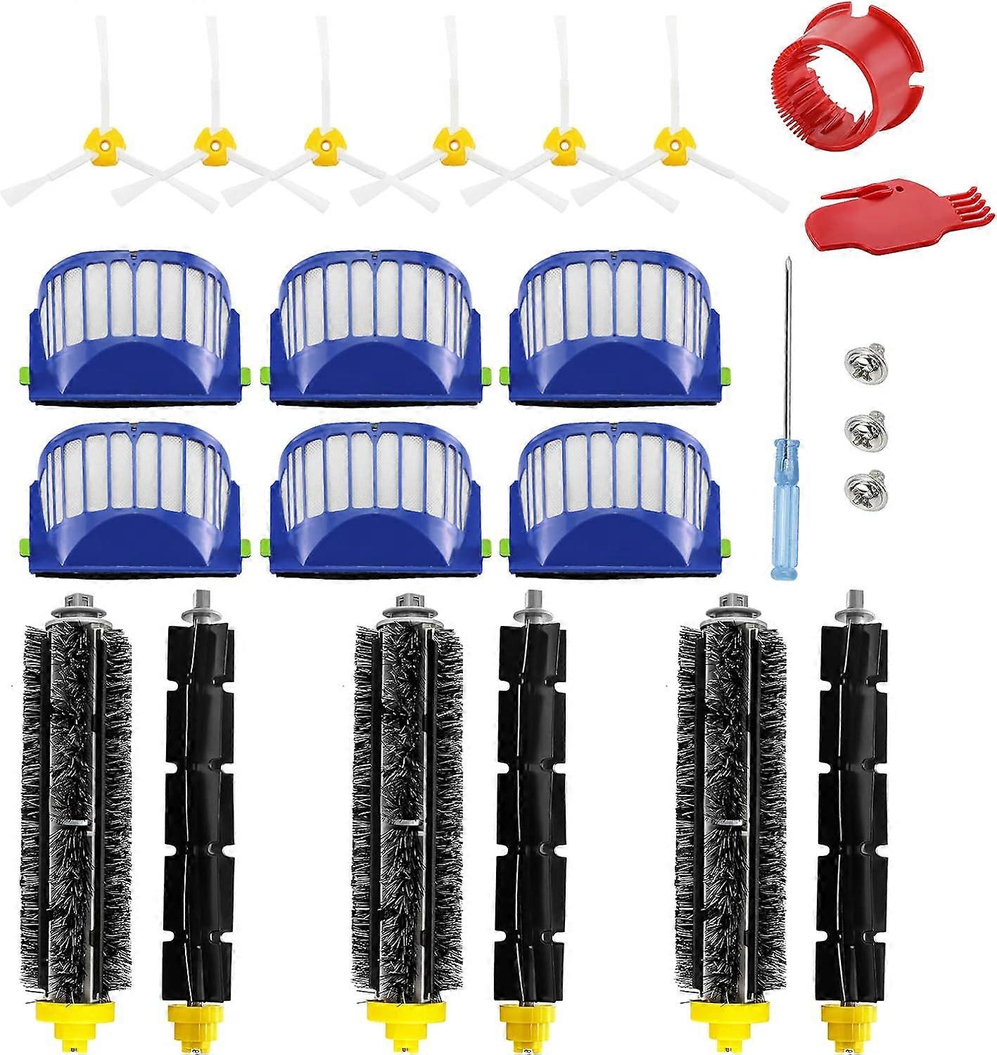 Αντικατάσταση ανταλλακτικών για iRobot Roomba 500 600 Series 595 585 564 690 692 694 Αξεσουάρ ηλεκτρικής σκούπας - Περιλαμβάνει 3 φίλτρο, 3 πλευρική βούρτσα και 1 τρίχα B
