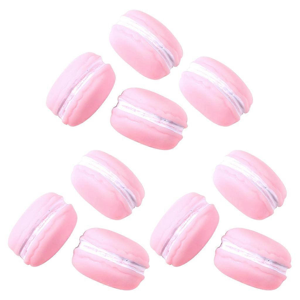 Simulering Macaron Cake Kunstig Harpiks Matleker 10 stk Falsk Matmodell For DIY Håndlaget Nøkkelring Telefon For Shell Tilbehør Forsyninger