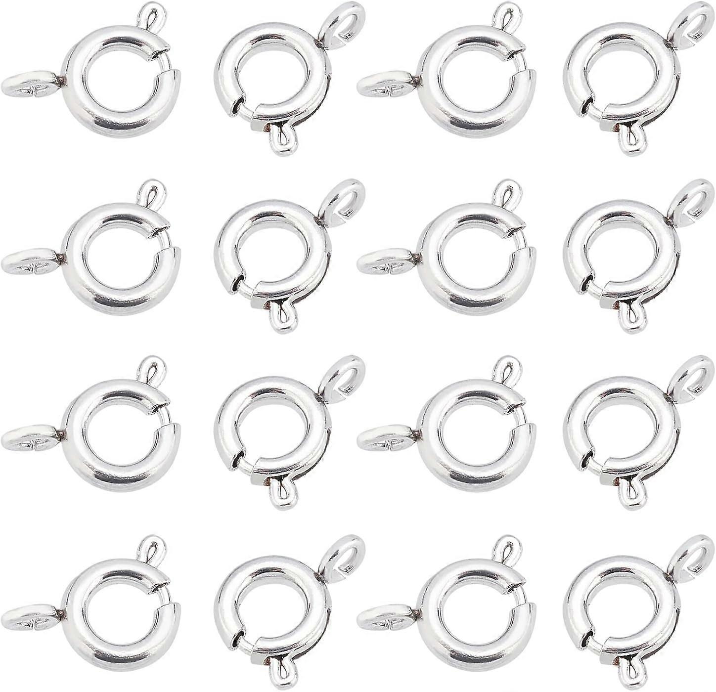 30pcs Spring Ring Clasps Stainless Steel Spring Clasps Close Ring Open Round Spring Ring for Jewelry Making 5mm