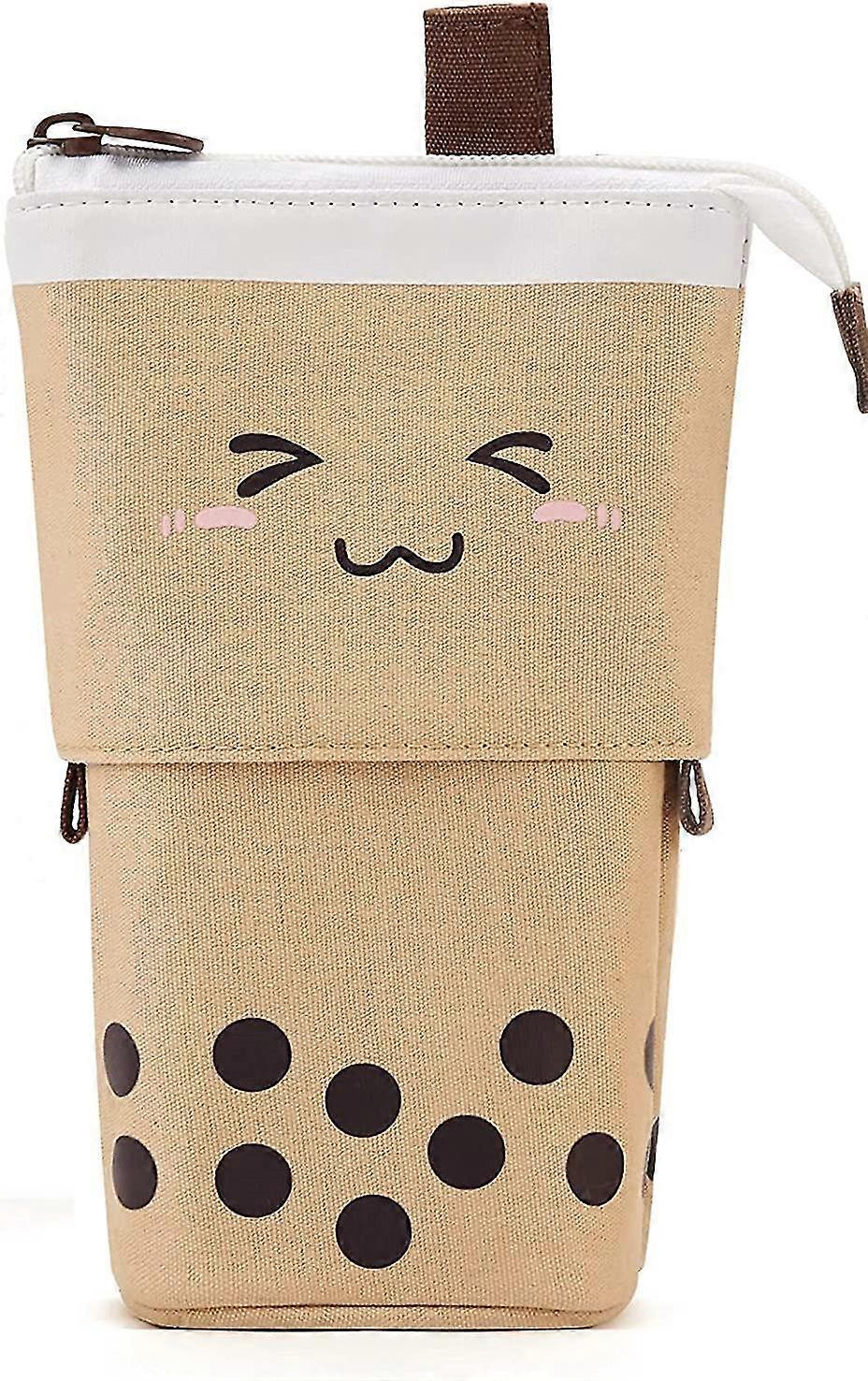 Milk Tea Pen Bag Smiley Stationery Box Student Pencil Storage Box