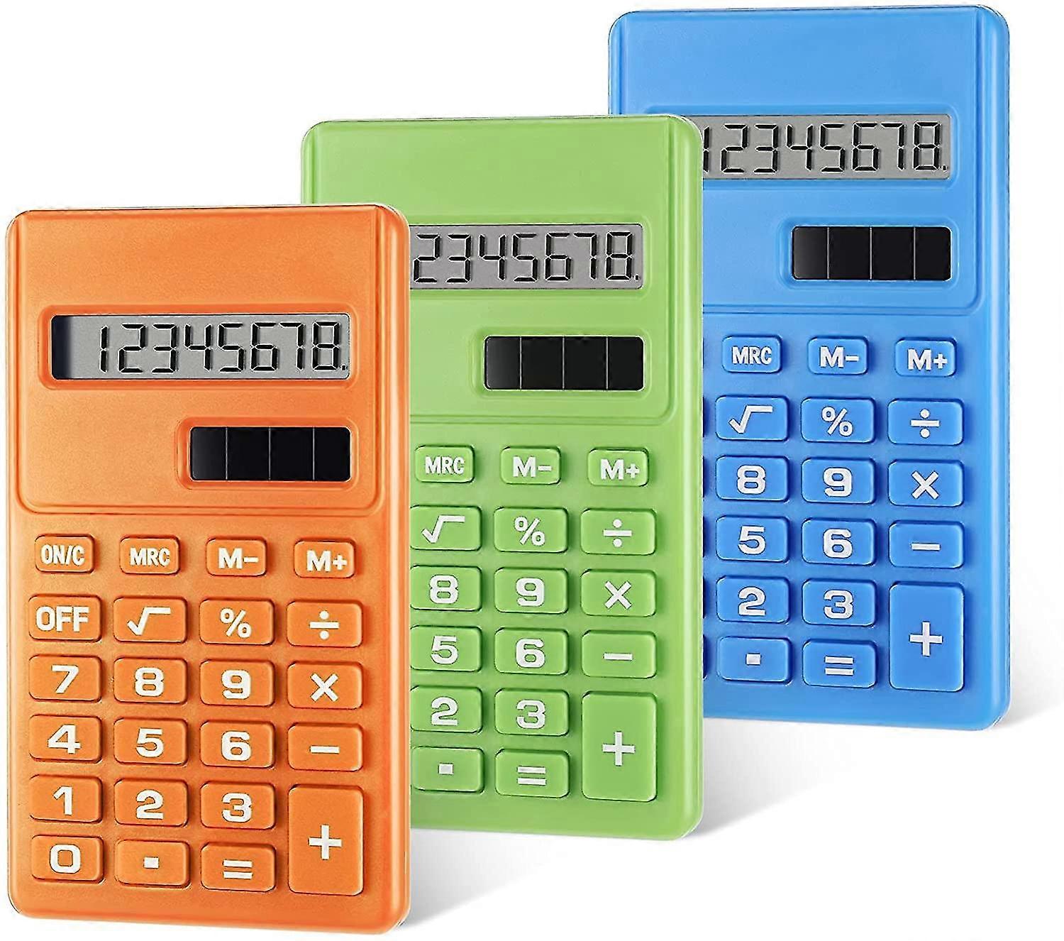 3pcs Mini Digital Desktop Calculator With 8-digit Lcd Display Standard Function Electronic