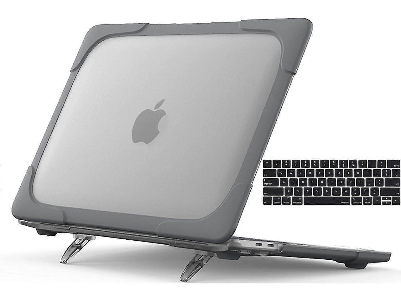 For MacBook Pro 13 inch Case 2022 2020 Release Model A2338 M2 M1 A2289 A2251, Heavy Duty Plastic Hard Shell Shockproof Cover with Fold Kickstand & Key