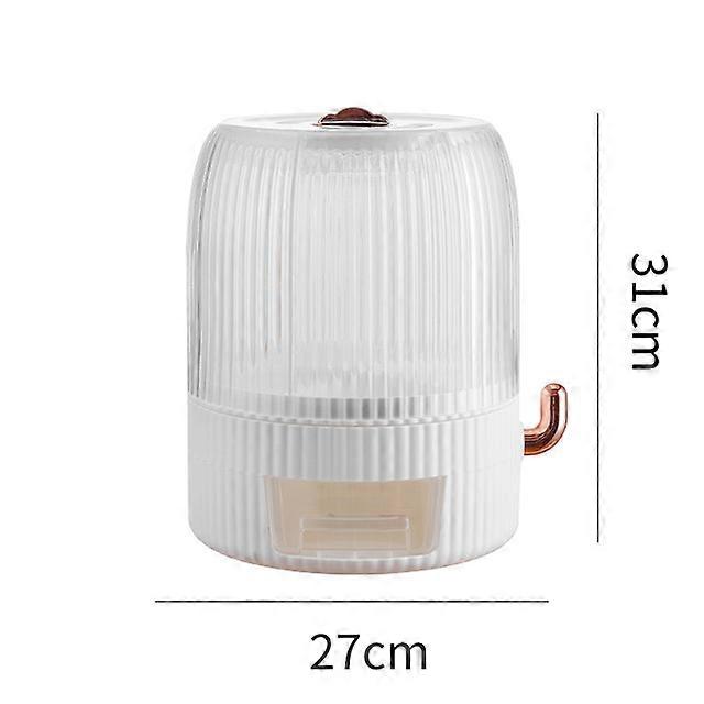 10kg Rotating rice bucket grain storage tank Separated sealed moisture-proof and insect proof kitchen container Plastic rice box