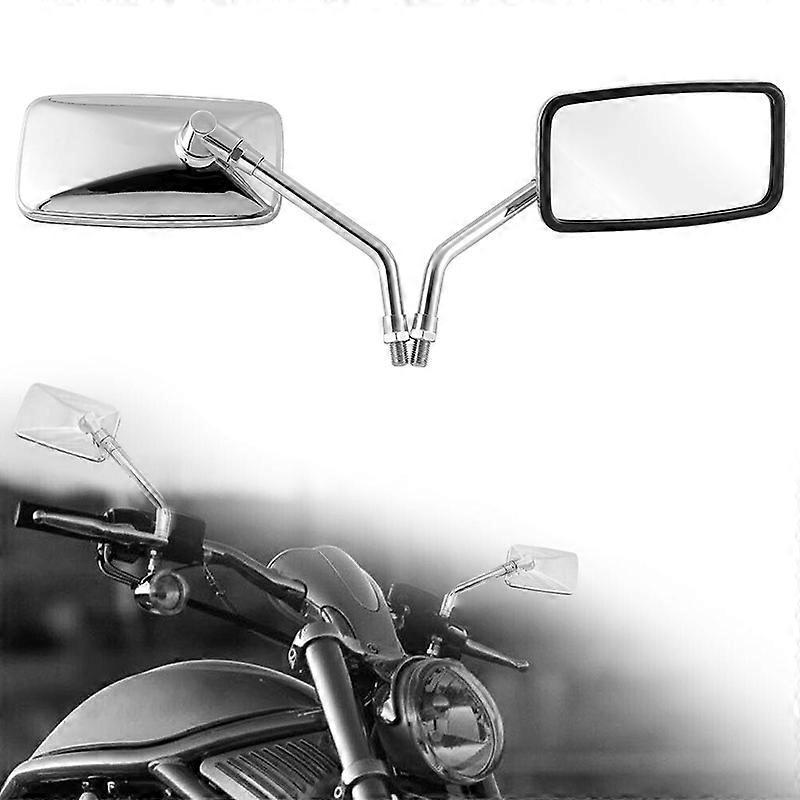1Pair Rectangle Rearview mirror motorcycle Chrome side mirrors retrovisor de moto for yamaha kawasaki motorcycle accessories