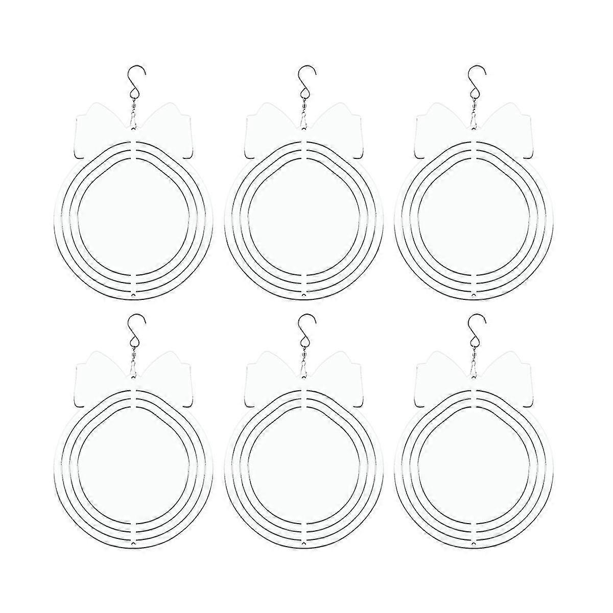 6packs 10inch Blanks Hanging Wind Spinners Christmas Gifts For Christmas Bell Garden Decoration