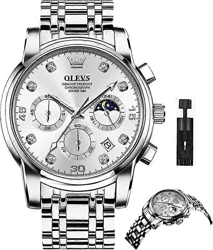 أزياء اللباس الساعات للرجال ذكر التناظرية الكوارتز الفولاذ المقاوم للصدأ للماء مضيئة يوم التاريخ اثنين من اللونين