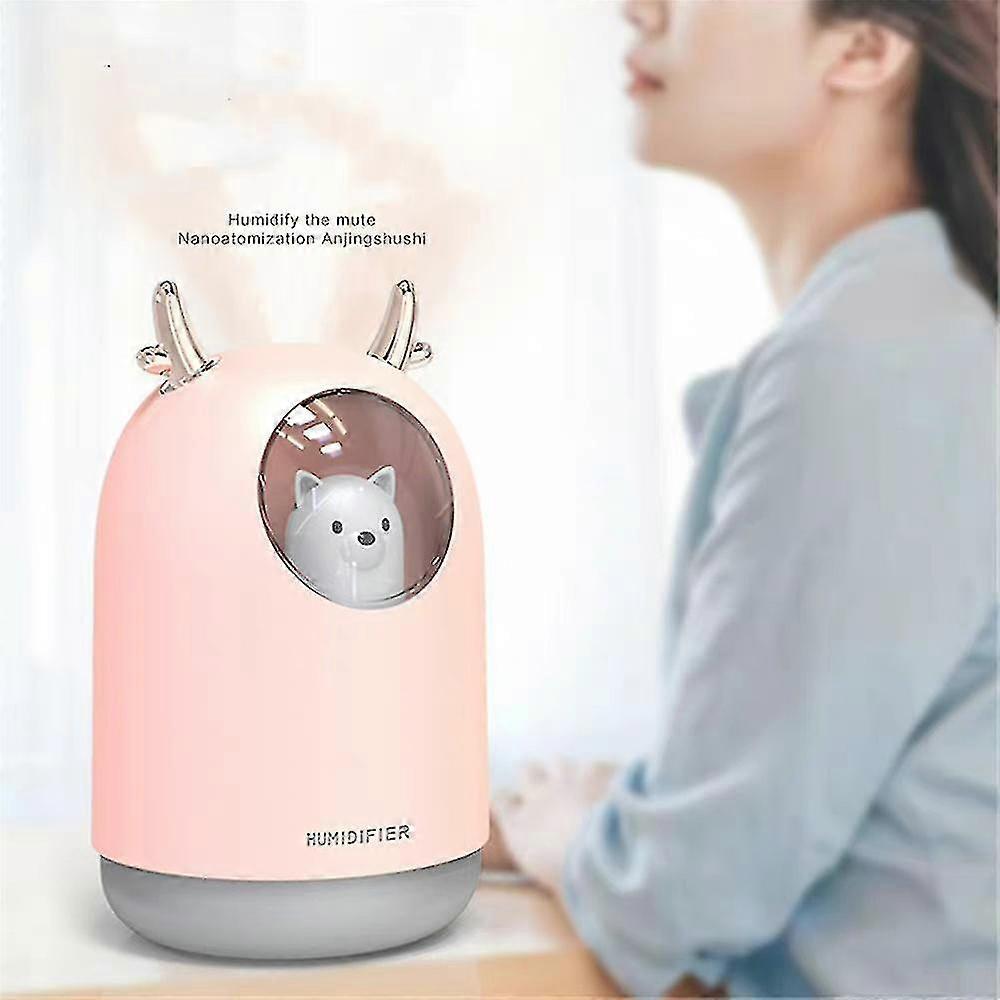 Creative Cute Bear Mini Humidifier With 7 Colors Light Usb Air Spray Diffuser For Baby Room