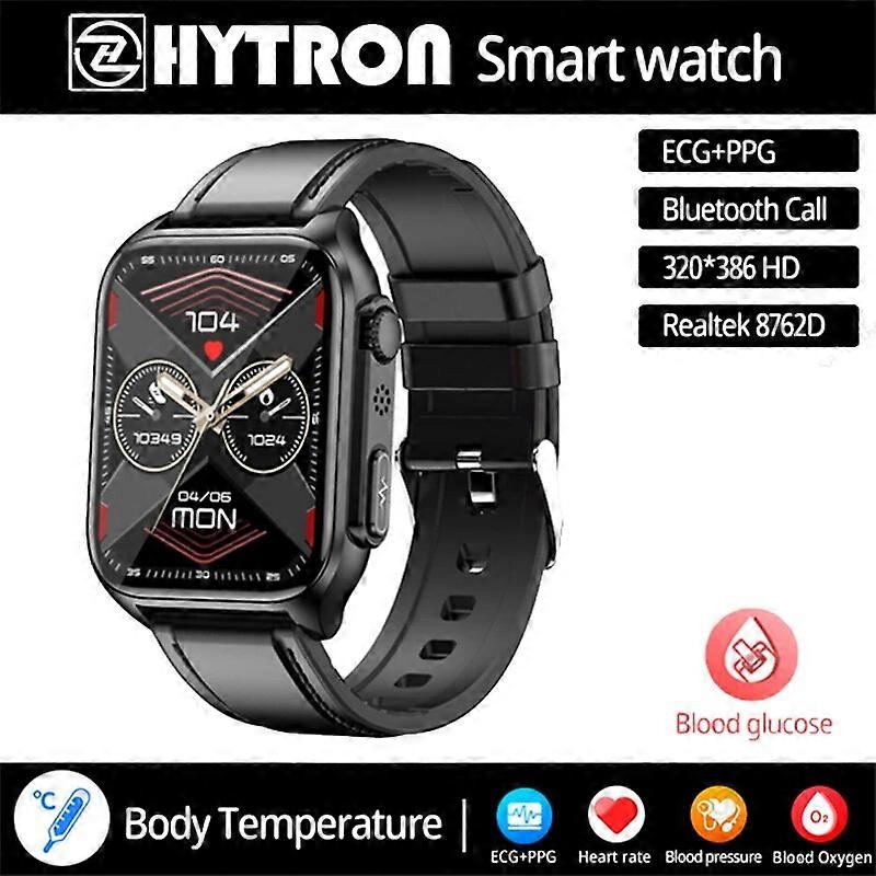 Blood Sugar Smart Watch Menn EKG + PPG hjertefrekvens Bluetooth-samtale Automatisk infrarødt blodsukkertrykk Helseklokker