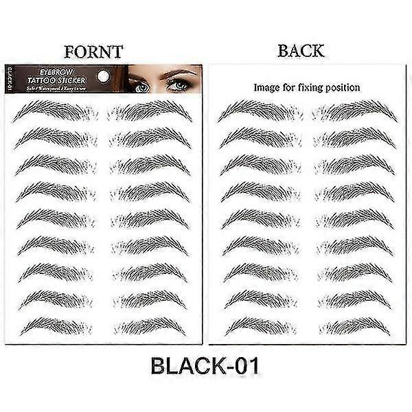 6d眉の入れ墨のステッカー防水永続的なメイクアップ水ベースのブラウンブラックアイブロウステッカー化粧品