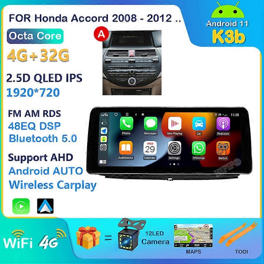 Android 11 Car Radio Multimedia Video Player for Honda Accord 2008 - 2012 GPS Navigation 2 Din DVD Head Unit Stereo Carplay Auto