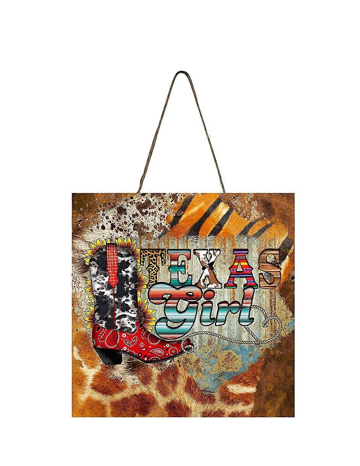 Mini letrero de madera para niña de Texas 5" x 5"