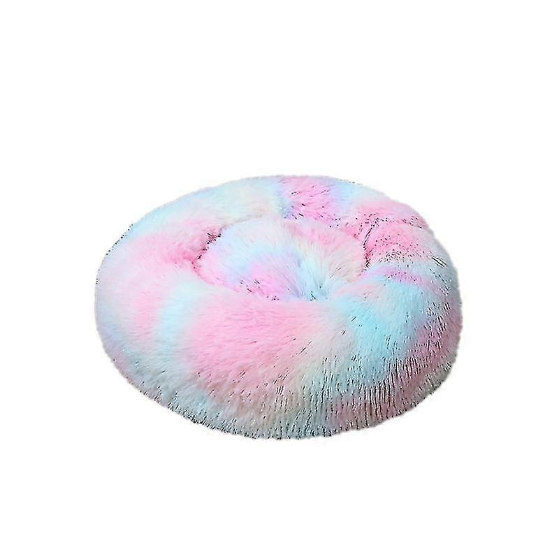 Washable Calming Comfy Donut Style Plush Pet Cat Or Dog Bed