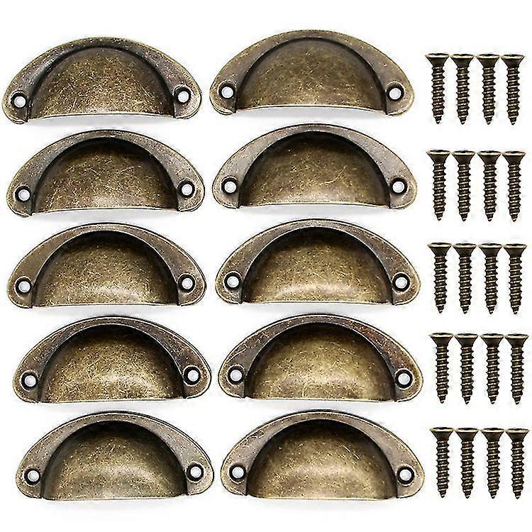 Cabinet Cup Handles Shell Handles Centers Drawer Handles Half Moon Cupboard Door Knobs Vintage Pull Knobs With(12pcs)