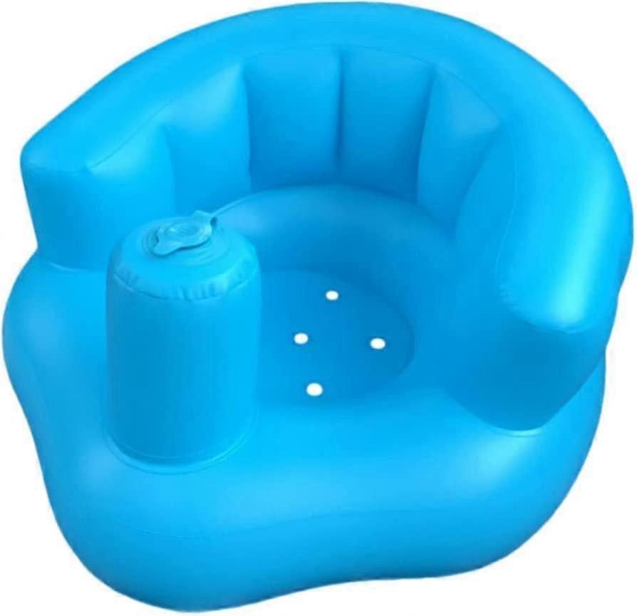 مقعد التعلم الطفل متعددة الوظائف نفخ مقعد المعونة حمام السباحة تعويم حمام البراز أريكة صغيرة المحمولة كرسي الطعام للأطفال الرضع (الأزرق) (1PCS)