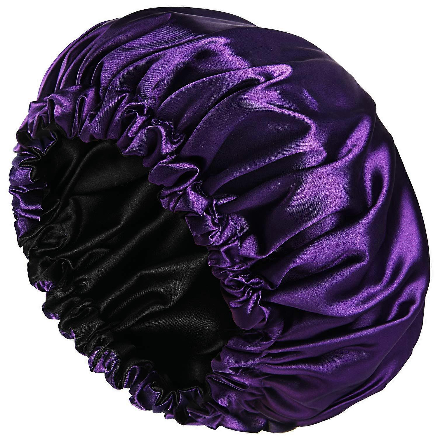 Satin Bonnet Sleep Bonnet Cap - Extra Large, Double Layer, Reversible, Adjustable Satin Cap for Slee