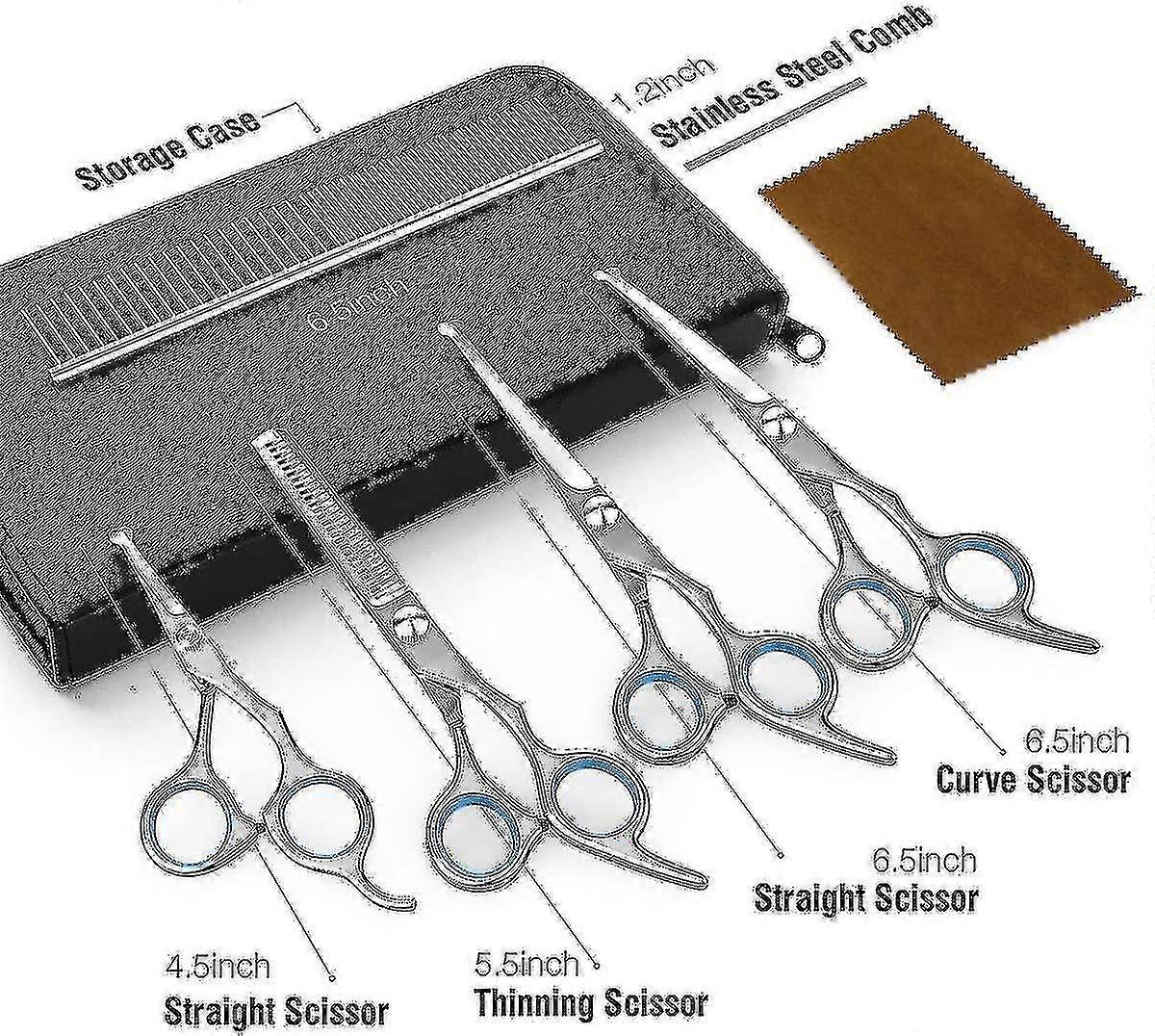 Dog Grooming Scissors Kit With Safety Round Tips