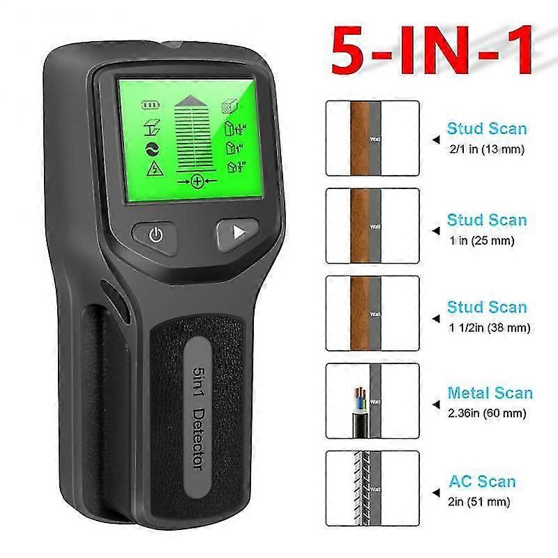 5 In 1 Wall Scanner Electric Detector Finders With Digital Lcd Display Multifunctional For Wood Ac Wire Metal Studs Detection