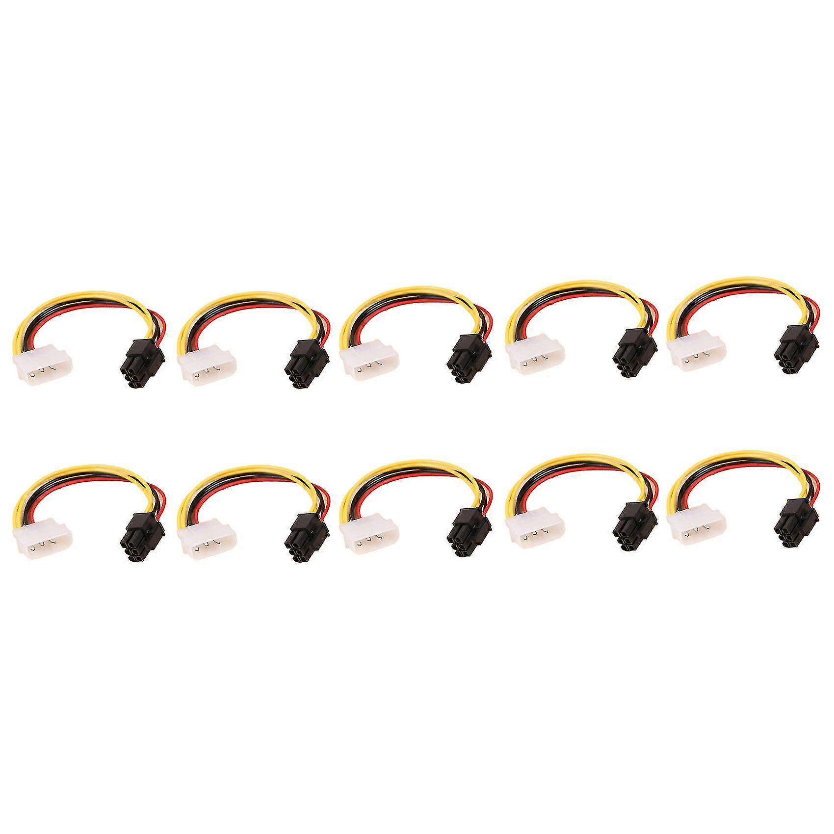 10 Pcs 4 Pin IDE Molex to 6 Pin Power Cable GPU Graphic Card