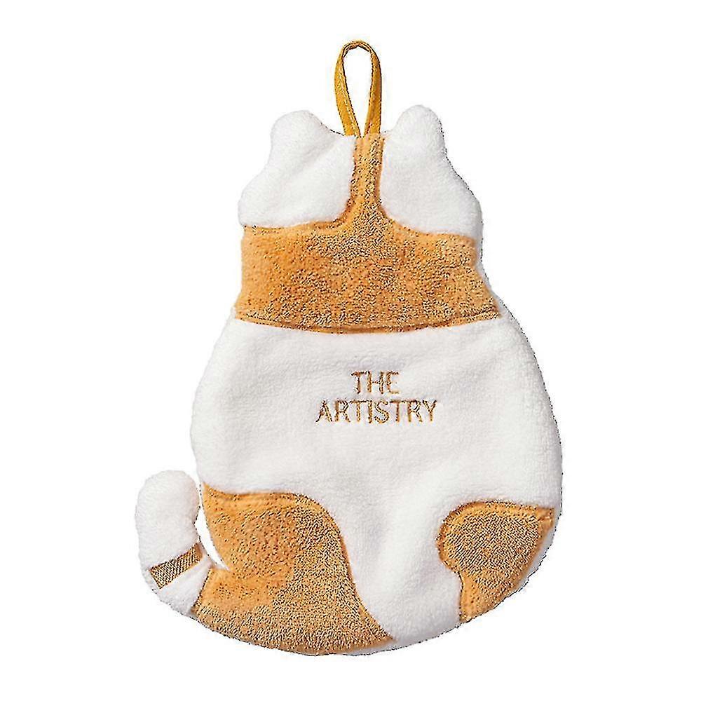 Cat Shaped Wiping Towel With Hanging Loop Hand Towels